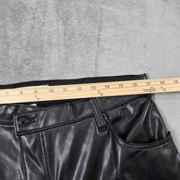 Abercrombie Fitch Pants 14 90s Straight Ultra High Rise Faux Leather Curve Love - Picture 6 of 8